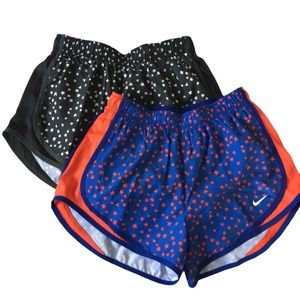Two Pairs of Nike Women’s Tempo Running Shorts Stars Print Small
